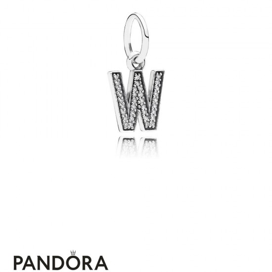 Pandora Alphabet Symbols Charms Letter W Pendant Charm Clear Cz Jewelry