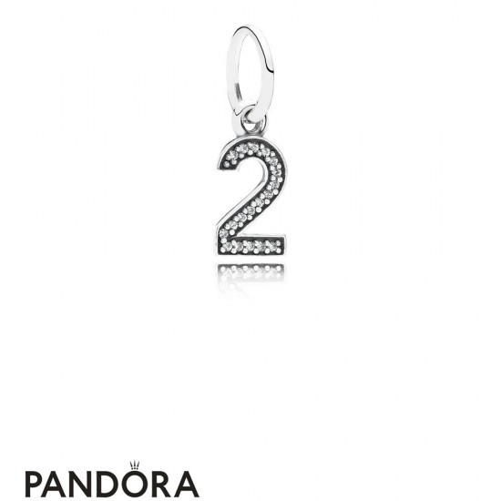 Pandora Alphabet Symbols Charms Number 2 Pendant Charm Clear Cz Jewelry