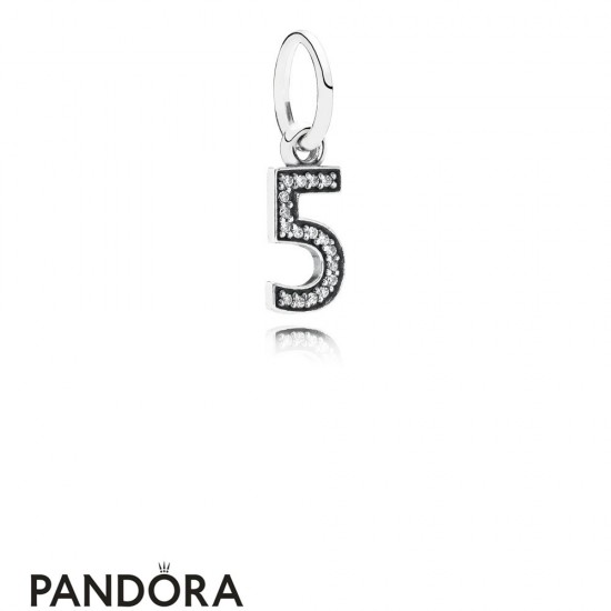 Pandora Alphabet Symbols Charms Number 5 Pendant Charm Clear Cz Jewelry