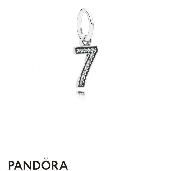 Pandora Alphabet Symbols Charms Number 7 Pendant Charm Clear Cz Jewelry