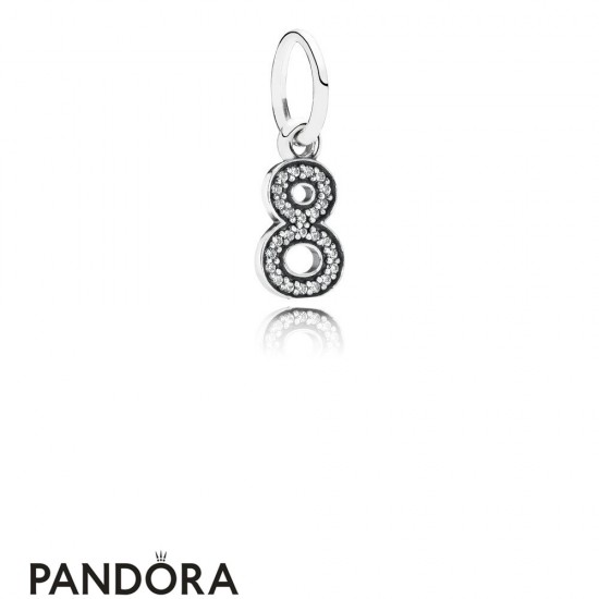 Pandora Alphabet Symbols Charms Number 8 Pendant Charm Clear Cz Jewelry