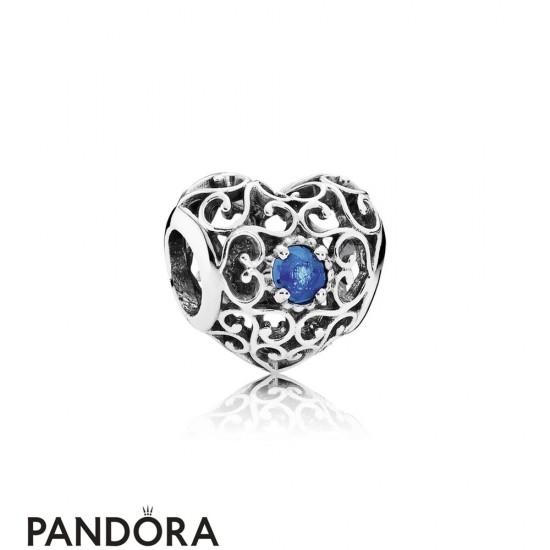 Pandora Birthday Charms December Signature Heart Charm London Blue Crystal Jewelry