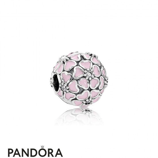Pandora Clips Charms Cherry Blossom Clip Soft Pink Enamel Clear Cz Jewelry