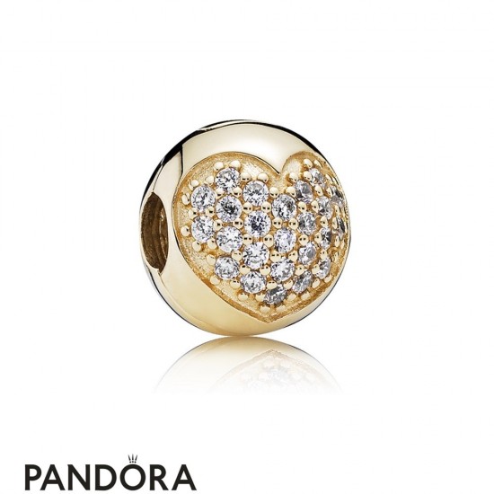 Pandora Clips Charms Love Of My Life Clip Clear Cz 14K Gold Jewelry