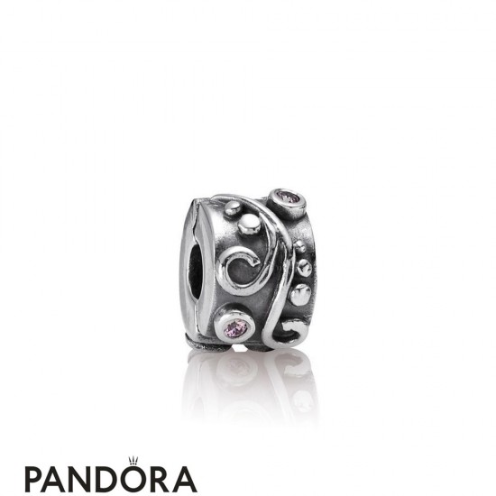 Pandora Clips Charms Tendril Clip Pink Cz Jewelry