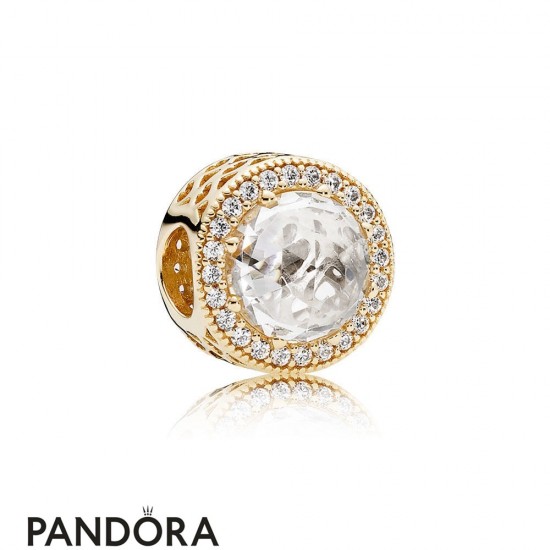 Pandora Contemporary Charms Radiant Hearts Charm 14K Gold Clear Cz Jewelry