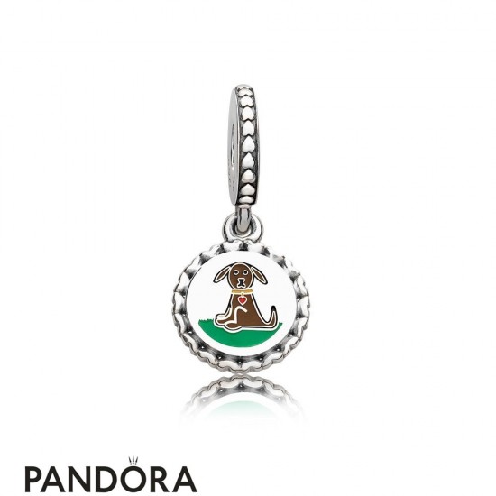 Pandora Family Charms Dog Stick Figure Pendant Charm Mixed Enamel Jewelry