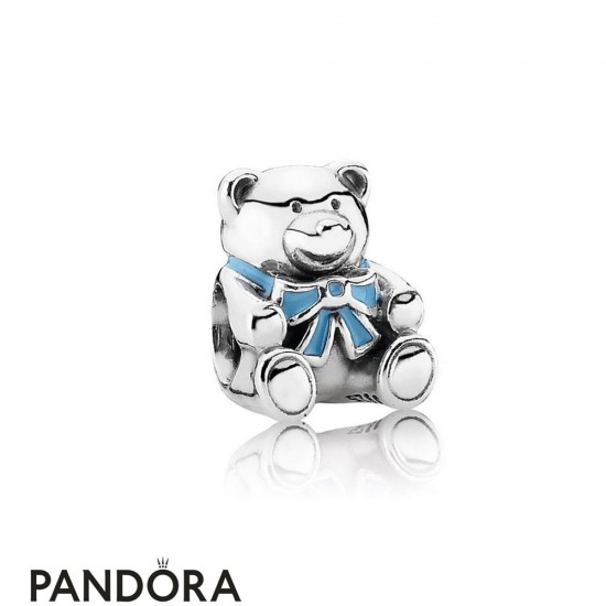 Pandora Family Charms It's A Boy Teddy Bear Charm Blue Enamel Jewelry