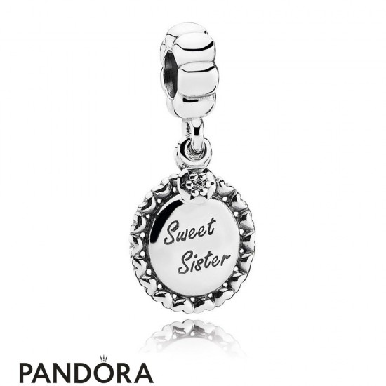 Pandora Family Charms Sweet Sister Pendant Charm Clear Cz Jewelry