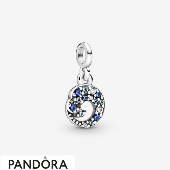 Women's Pandora My Blue Ocean Wave Dangle Charm Jewelry