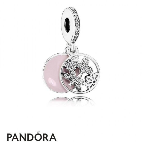 Pandora Nature Charms Springtime Pendant Charm Soft Pink Enamel Clear Cz Jewelry