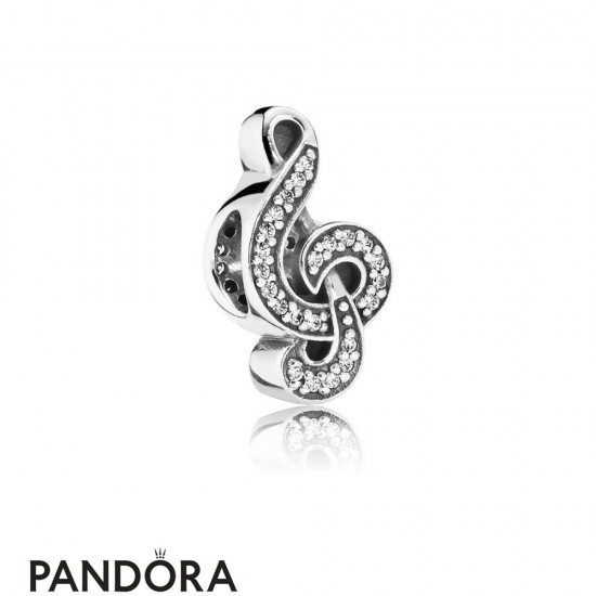 Pandora Passions Charms Music Arts Sweet Music Treble Clef Clear Cz Jewelry