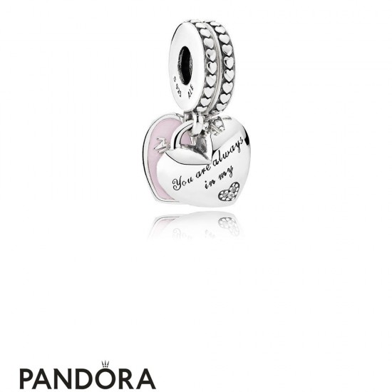 Pandora Pendant Charms Mother Daughter Hearts Pendant Charm Soft Pink Enamel Clear Cz Jewelry