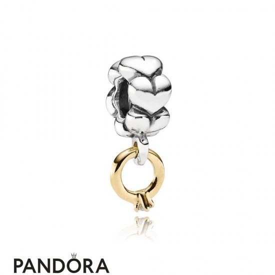 Women's Pandora Solitaire Ring Silver Dangle With 14K Diamond Jewelry