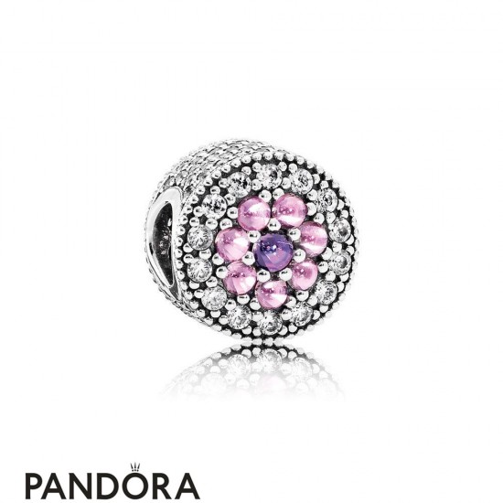 Pandora Sparkling Paves Charms Dazzling Floral Charm Multi Colored Cz Jewelry
