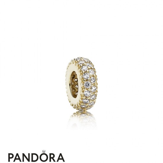 Pandora Sparkling Paves Charms Inspiration Within Spacer 14K Gold Cz Jewelry