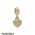 Pandora Sparkling Paves Charms Pave Hanging Heart Pendant Charm 14K Gold Diamond Jewelry