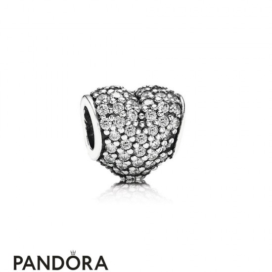 Pandora Sparkling Paves Charms Pave Heart Charm Clear Cz Jewelry