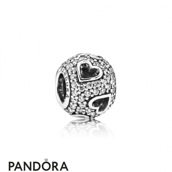 Pandora Sparkling Paves Charms Tumbling Hearts Charm Clear Cz Jewelry