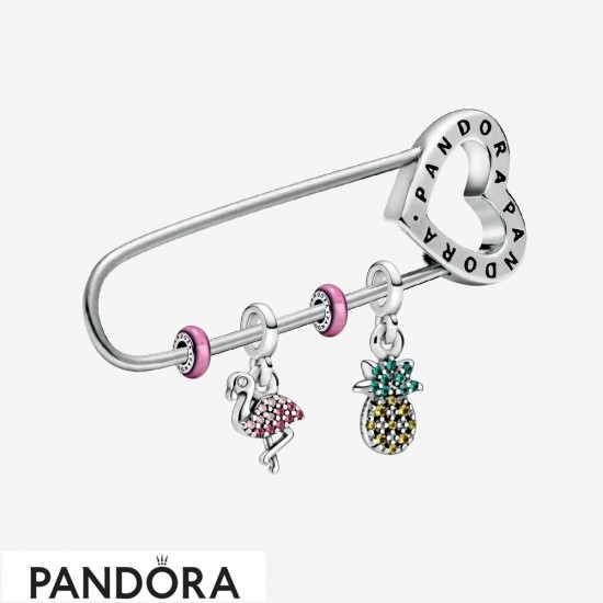 Women's Pandora Symbols Of Summer Brooch & Charms Set Jewelry