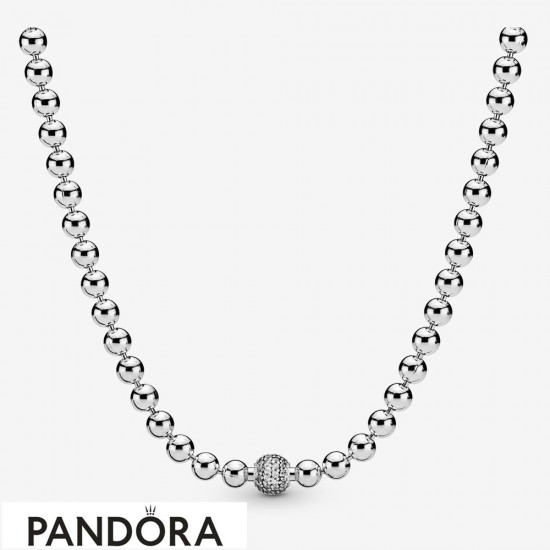 Women's Pandora Beads & Pave Necklace Jewelry
