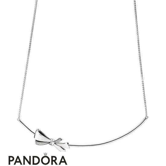 Women's Pandora Brilliant Bow Necklace Jewelry