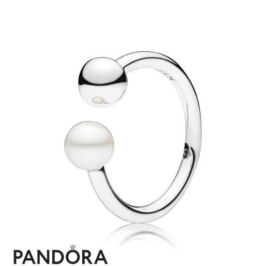Women's Pandora Contemporary Pearl Ring In Silver Jewelry