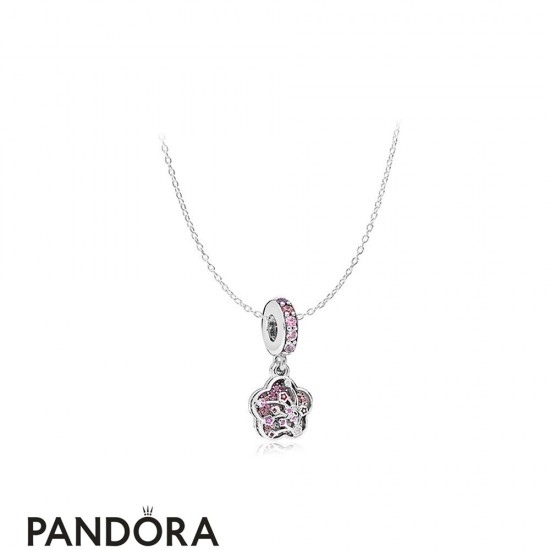Women's Pandora Flower Pressed Necklace Jewelry
