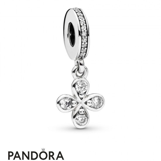 Women's Pandora Four Petal Flower Hanging Charm Jewelry