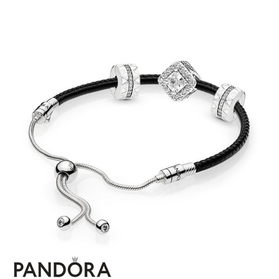 Women's Pandora Geometric Radiance Bracelet Set Jewelry