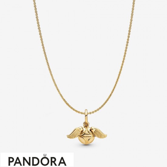 Women's Pandora Harry Potter Golden Snitch Necklace Jewelry