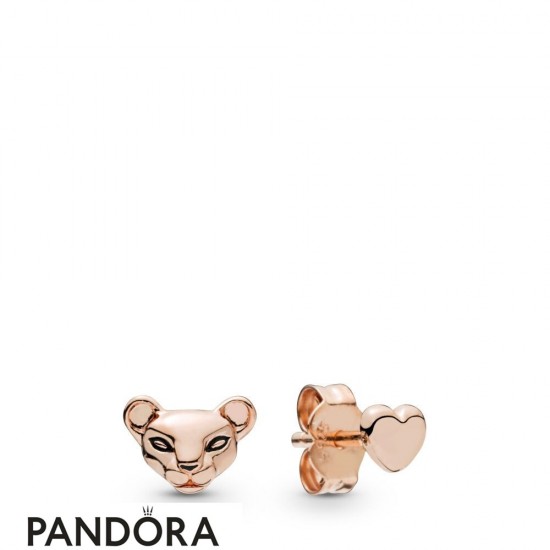 Women's Pandora Lion Princess & Heart Stud Earrings Pandora Rose Jewelry