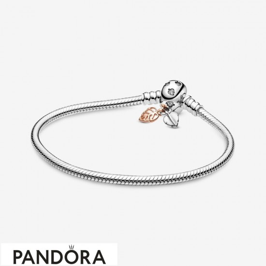 Pandora Moments Leaves Snake Chain Bracelet Jewelry