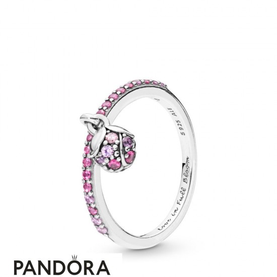 Women's Pandora Peach Blossom Flower Bud Ring Jewelry