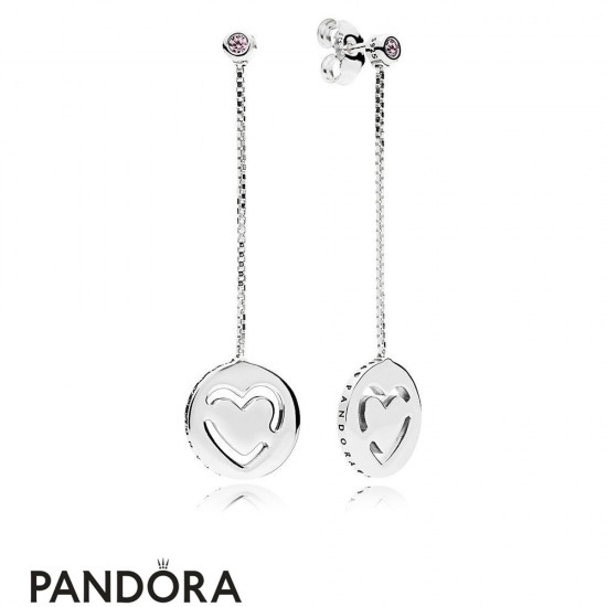 Women's Pandora Pure Love Pendant Earrings Fancy Fuchsia Pink Cz Jewelry