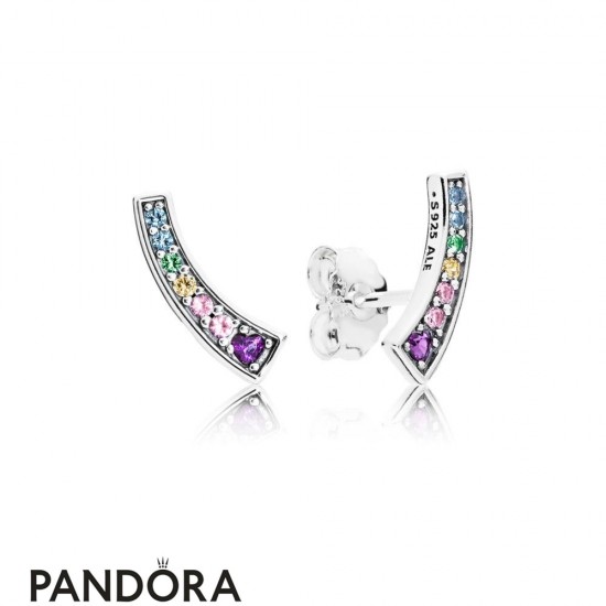 Women's Pandora Jewelry Rainbow Arcs Of Love Earring Studs Jewelry