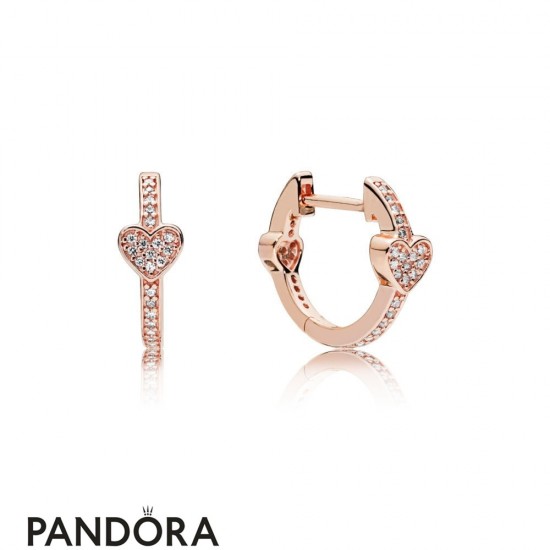Pandora Rose Alluring Hearts Hoop Earrings Jewelry