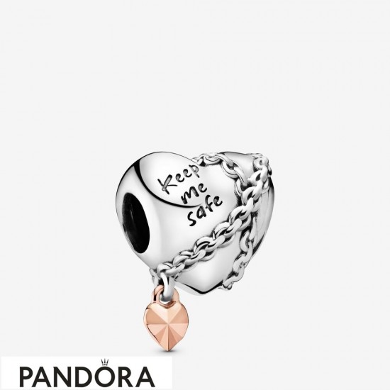 Pandora Rose Chained Heart Charm Jewelry