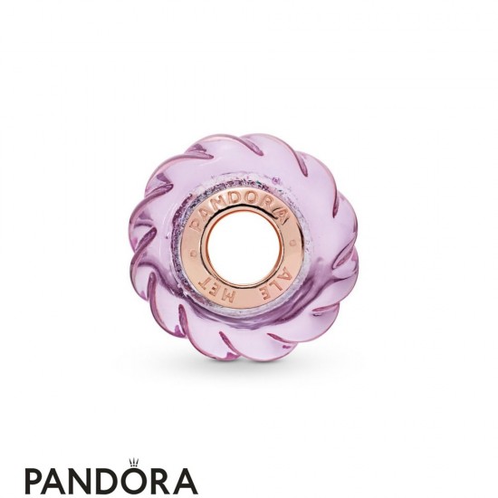 Pandora Rose Glittering Grooves Murano Charm Jewelry