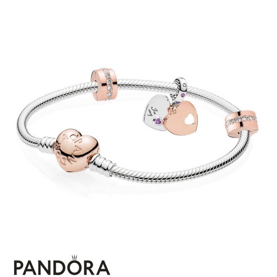 Pandora Rose Part Of My Heart Bracelet Gift Set Jewelry