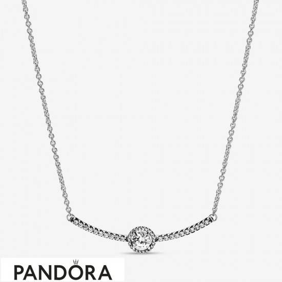 Women's Pandora Round Sparkle Bar Necklace Jewelry