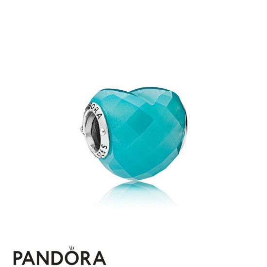 Women's Pandora Shape Of Love Charm Scuba Blue Crystal Jewelry