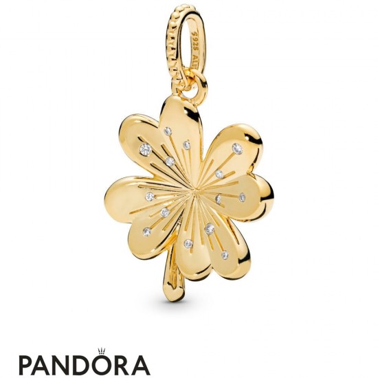 Pandora Shine Lucky Four Leaf Clover Hanging Charm Jewelry