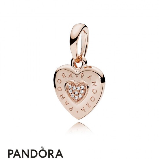 Pandora Signature Heart Pendant Pandora Rose Jewelry