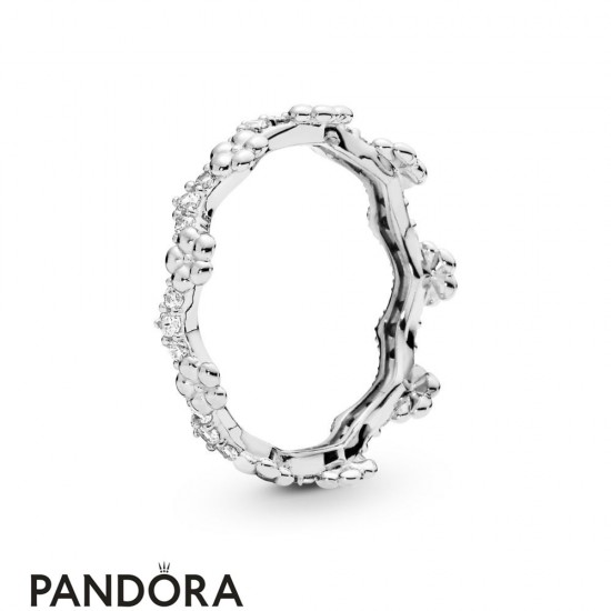 Women's Pandora Silver Flower Crown Ring Jewelry