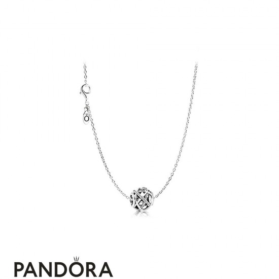 Women's Pandora Sliver Hollowing Silver River Necklace Jewelry