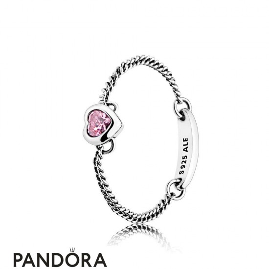 Women's Pandora Spirited Heart Ring Pink Cz Jewelry