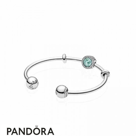 Women's Pandora Tanabata Cadeau Bleu Glace Brillant Bracelet Ouvert A Cordes Jewelry