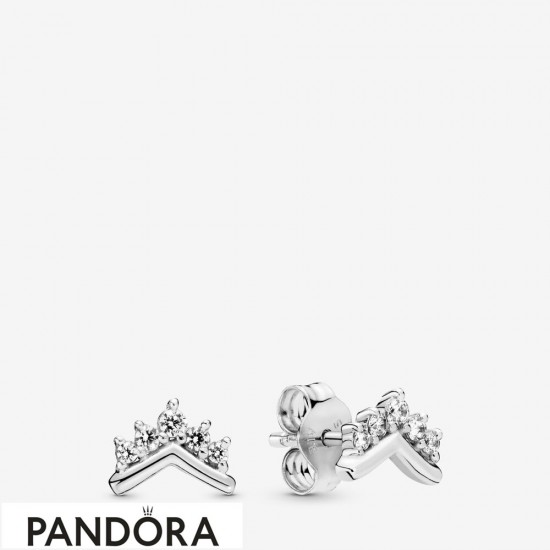 Women's Pandora Tiara Wishbone Stud Earrings Jewelry