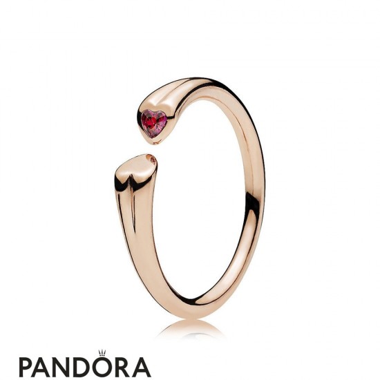 Women's Pandora Two Hearts Ring Pandora Rose Red Cz Jewelry